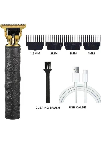 Erkekler Için Vıntage T9 Ejderha Tarzı Giyotin, Erkek Bakımı Için Profesyonel Saç Kesme Makineleri, Barbar Giyotin Saç Bakım Seti, 0 Mm'li T Şeklinde Bıçak - USB Şarj Edilebilir (Yurt Dışından) modelleri