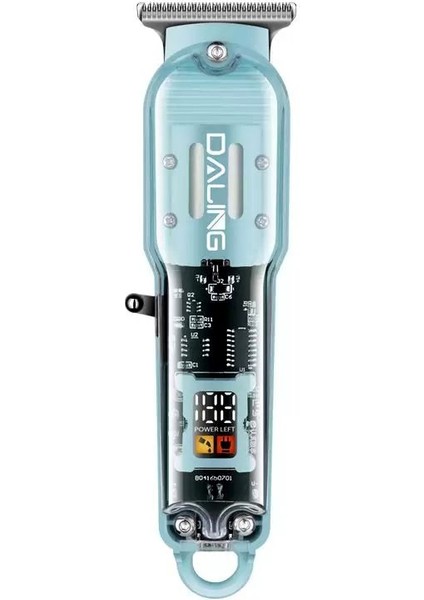 Daling DL-1585 Şeffaf Gövdeli ve LED Ekranlı USB Şarj Edilebilir Profesyonel Saç Kesme Makinesi (Yurt Dışından)