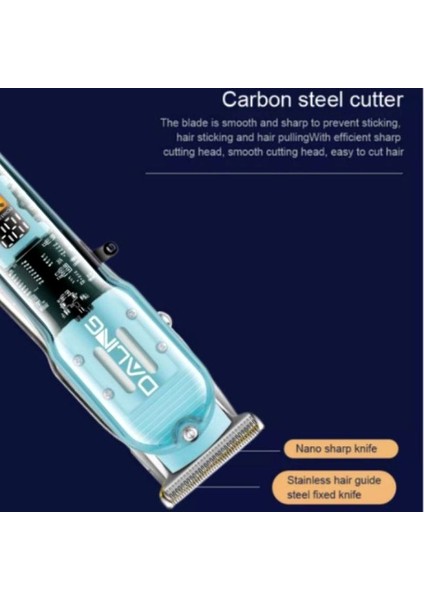 Daling DL-1585 Şeffaf Gövdeli ve LED Ekranlı USB Şarj Edilebilir Profesyonel Saç Kesme Makinesi (Yurt Dışından) modelleri