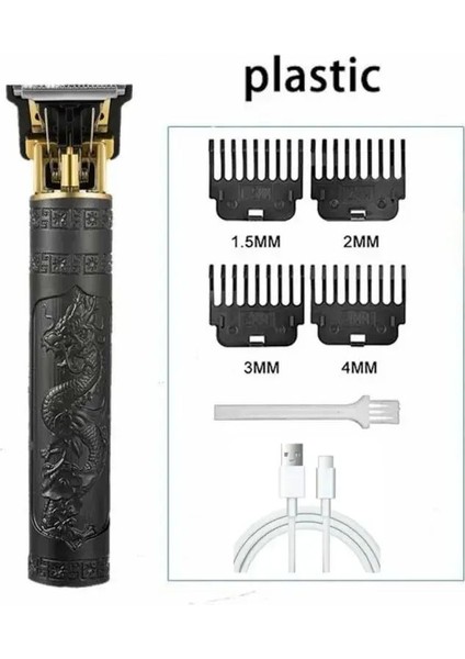 Erkekler Için Saç Kesimi Jilet Şarj Edilebilir Kesme Makinesi Tıraş Makinesi Yetişkin Elektrikli Vintage Clipperrazor Ev USB Şarj Berber Dükkanı Siyah Ejderha (Yurt Dışından) indirimleri