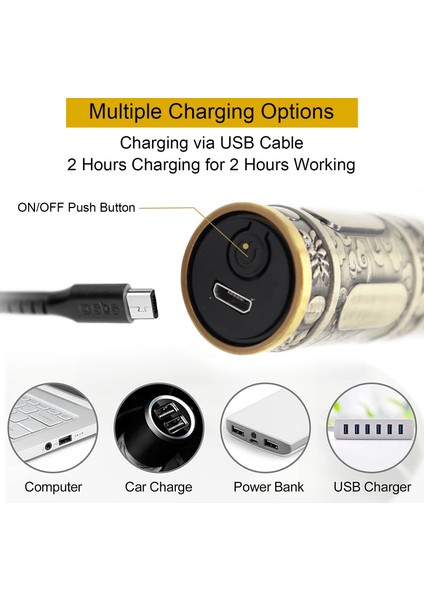 T9 Metal Gövde Profesyonel Giyotin USB Şarjlı T9 Akülü Saç Kesme Seti (Yurt Dışından)