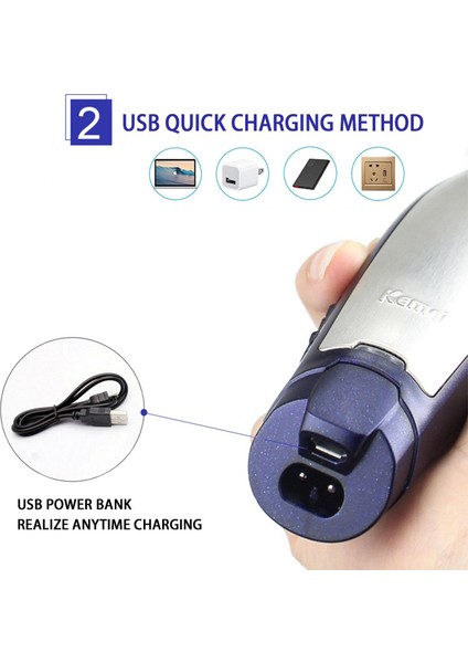 KM-5021 Akülü Saç Kesme Giyotin Jilet Erkekler Için Elektrikli USB Şarj Edilebilir Tıraş Makinesi Saç Düzeltici Kesme Makinesi Saç Kesimi Kiti (Yurt Dışından) indirimleri