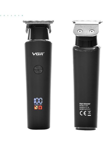 Vgr V-937 USB Şarjlı Profesyonel Akülü Elektrikli Saç Kesme Makinesi LED Ekran-Hassas Bade-3 Parça Kılavuz Tarak-Koruma Kapağı-Temizleme Fırçası ve Yağlama Yağı (Yurt Dışından)