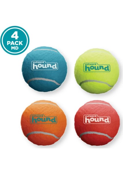 Squeaker Ballz Düdüklü Tenis Topu Köpek Oyuncağı 4'lü Small