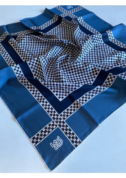 Tivil Ipek Eşarp 40063 Mavi Karışık Desen