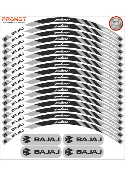 Bajaj Pulsar Rs 200 Uyumlu Jant Şeridi 7