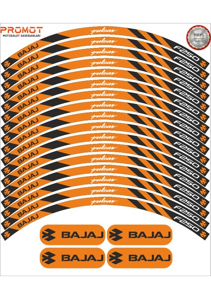 Bajaj Pulsar F250 Uyumlu Jant Şeridi 5