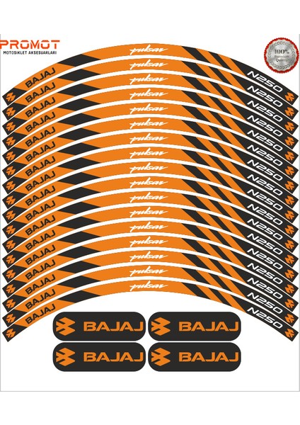 Bajaj Pulsar N250 Uyumlu Jant Şeridi 5