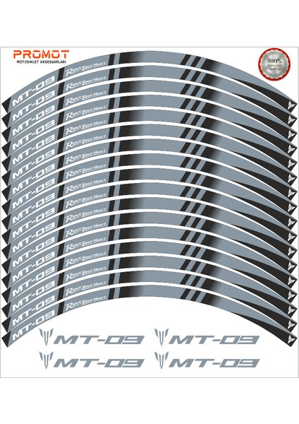 Yamaha mt 09 Uyumlu Jant Şeridi 1
