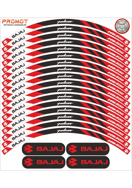 Bajaj Pulsar Ns 200 Uyumlu Jant Şeridi 3