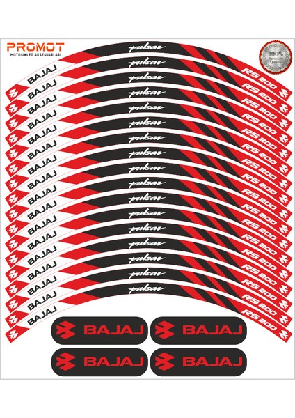 Bajaj Pulsar Rs 200 Uyumlu Jant Şeridi 3