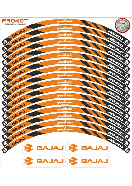 Bajaj Pulsar Rs 200 Uyumlu Jant Şeridi 5
