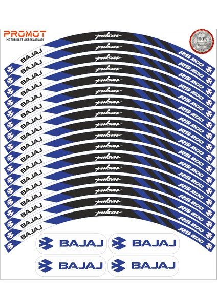 Bajaj Pulsar Rs 200 Uyumlu Jant Şeridi 8