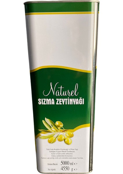 Naturel Sızma Soğuk Sıkım Zeytinyağı Yeni Hasat 0.5 Asit 5L