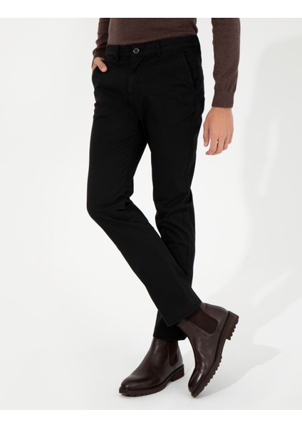 Erkek Siyah Regular Fit Kanvas Pantolon 50259782-VR046 fiyatları