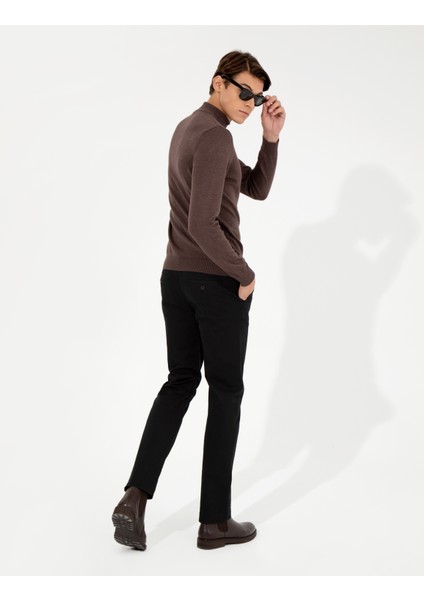 Erkek Siyah Regular Fit Kanvas Pantolon 50259782-VR046 fırsatları