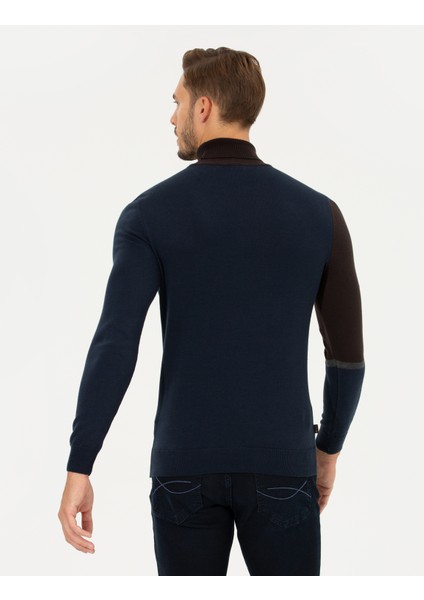 Erkek Kahverengi Slim Fit Balıkçı Yaka Triko Kazak 50261176-VR029 indirimleri