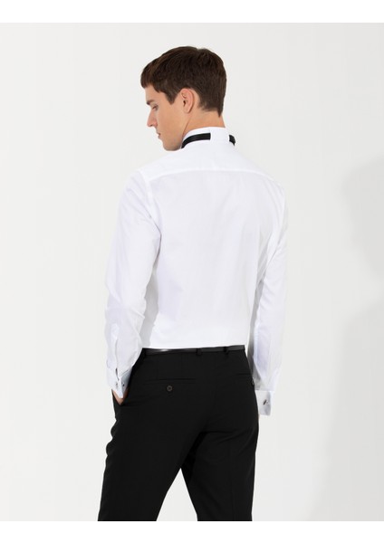 Erkek Beyaz Slim Fit Smokin Gömlek 50251062-VR013