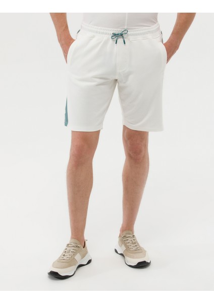 Erkek Ekru Slim Fit Örme Şort 50262649-VR019