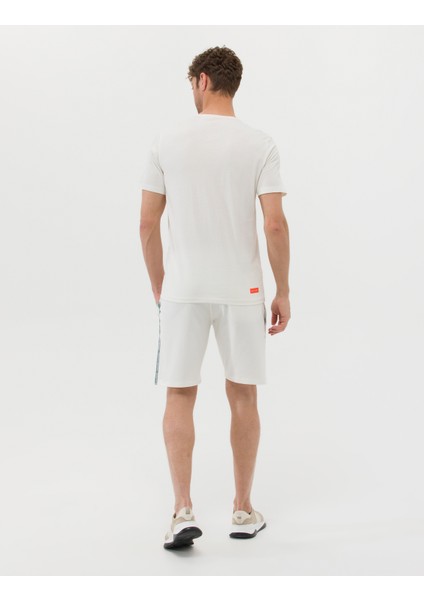 Erkek Ekru Slim Fit Örme Şort 50262649-VR019
