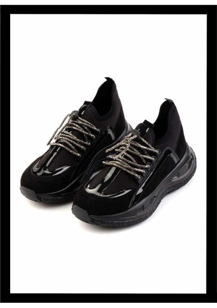 Siyah Streç Kadın Sneaker K01212042117