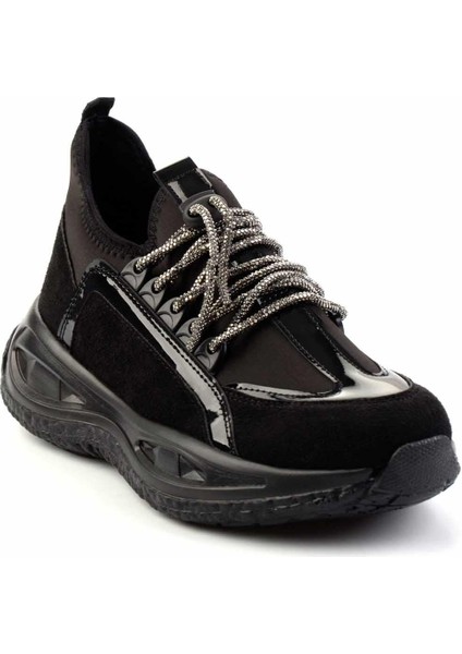 Siyah Streç Kadın Sneaker K01212042117