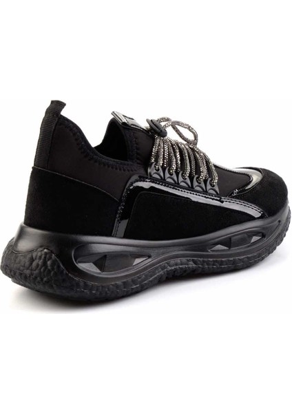 Siyah Streç Kadın Sneaker K01212042117