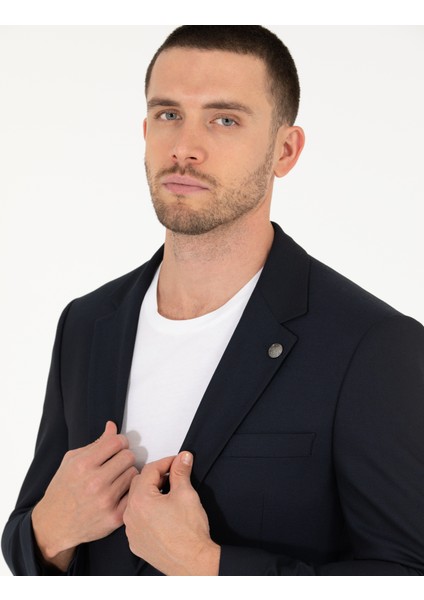 Erkek Lacivert Slim Fit Blazer Ceket 50275546-VR033