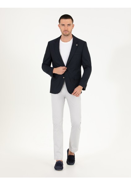 Erkek Lacivert Slim Fit Blazer Ceket 50275546-VR033