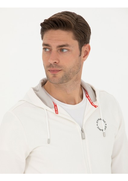 Erkek Ekru Regular Fit Kapüşonlu Örme Hırka 50275989-VR019 fiyatları