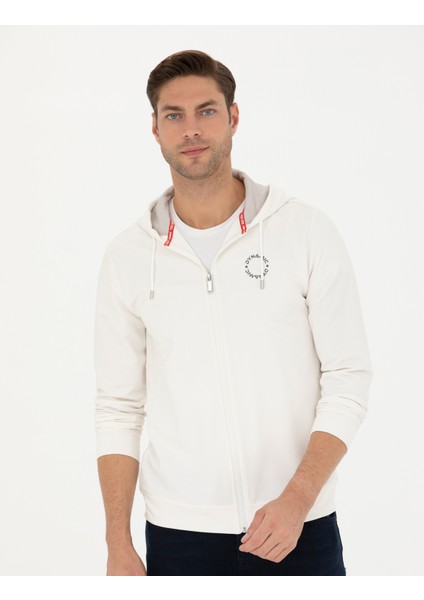 Erkek Ekru Regular Fit Kapüşonlu Örme Hırka 50275989-VR019 modelleri