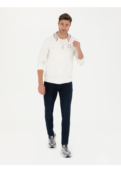 Erkek Ekru Regular Fit Kapüşonlu Örme Hırka 50275989-VR019 fırsatları