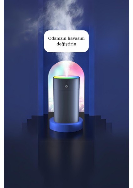 Ultrasonik Hava Nemlendirici Humidifier - Oda Araç Ofis - Nem Buhar Makinesi - Koku Aroma Difüzör 400 ml