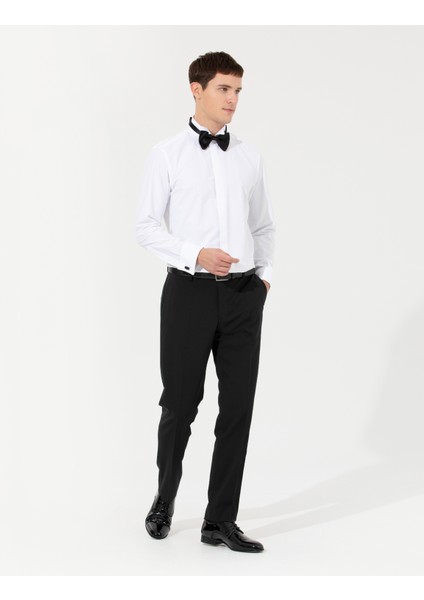 Erkek Beyaz Slim Fit Smokin Gömlek 50251057-VR013 fırsatları