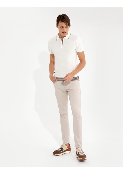 Erkek Bej Slim Fit Kanvas Pantolon 50255173-VR011