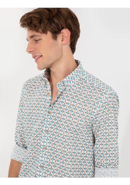 Erkek Zümrüt Slim Fit Uzun Kollu Gömlek 50248486-VR055