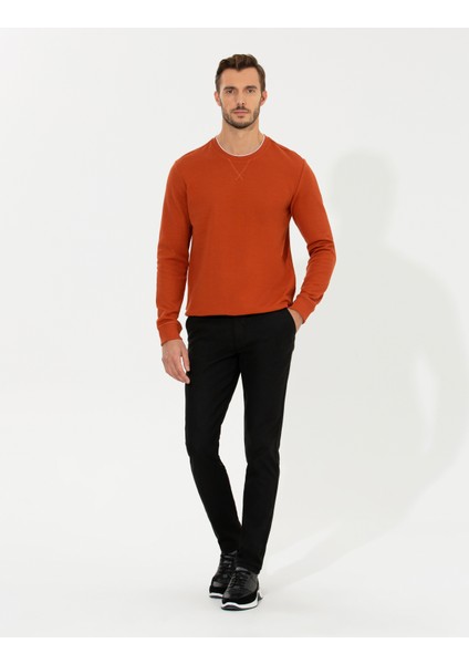 Erkek Siyah Slim Fit Kanvas Pantolon 50255155-VR046