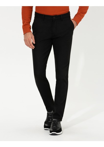 Erkek Siyah Slim Fit Kanvas Pantolon 50255155-VR046 fiyatları
