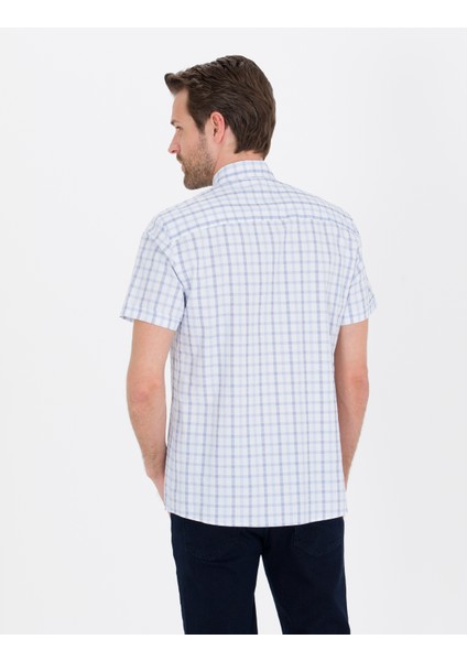 Erkek Mavi Regular Fit Kısa Kollu Gömlek 50252457-VR036