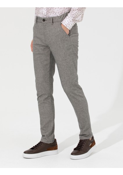 Erkek Gri Slim Fit Kanvas Pantolon 50259778-VR024 fiyatları