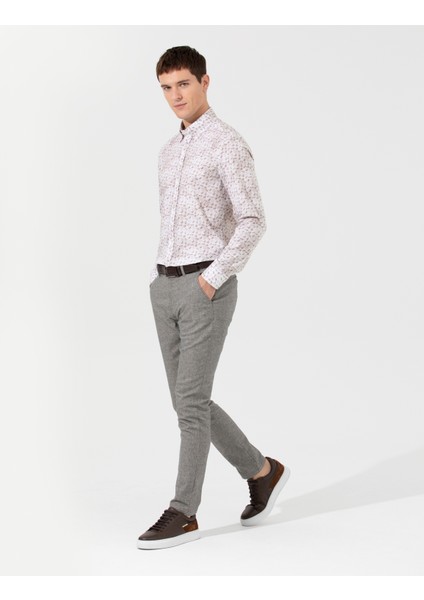 Erkek Gri Slim Fit Kanvas Pantolon 50259778-VR024 modelleri