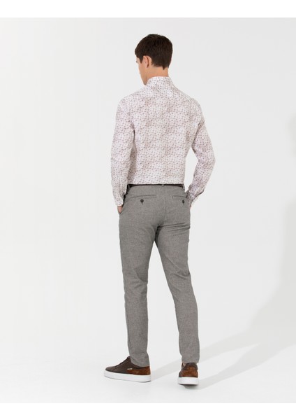 Erkek Gri Slim Fit Kanvas Pantolon 50259778-VR024 fırsatları