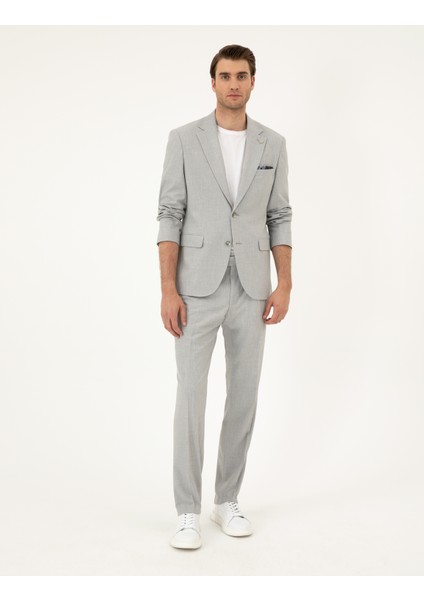 Erkek Açık Gri Slim Fit Takım Elbise 50288787-VR001
