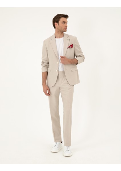 Erkek Bej Slim Fit Takım Elbise 50288787-VR011 fırsatları