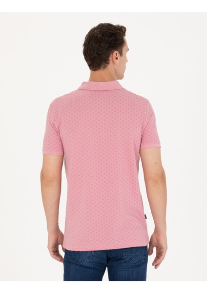 Erkek Pembe Slim Fit Polo Yaka Tişört 50273574-VR026