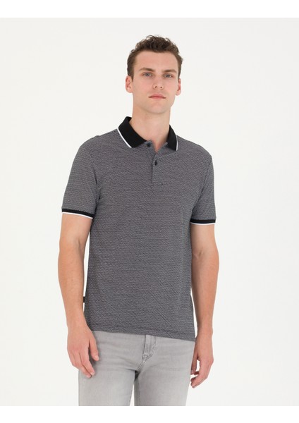 Erkek Siyah Slim Fit Polo Yaka Tişört 50273588-VR046 fiyatları