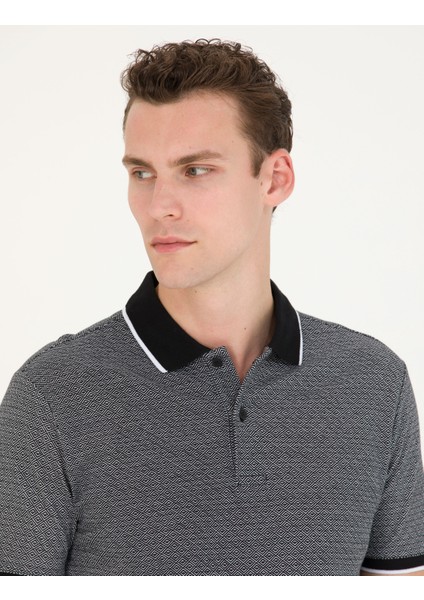 Erkek Siyah Slim Fit Polo Yaka Tişört 50273588-VR046 modelleri