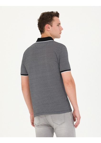Erkek Siyah Slim Fit Polo Yaka Tişört 50273588-VR046 indirimleri