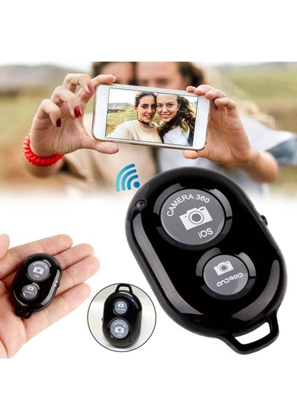 Bluetooth Uzaktan Fotoğraf ve Video Çekme Kumanda Tüm Telefonlara Uyumlu Pilli