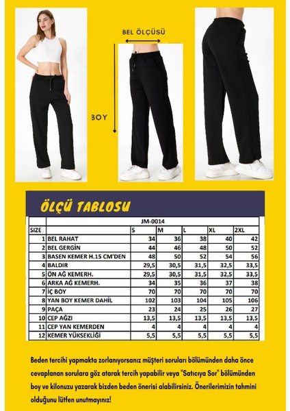 Siyah Kadın Düz Geniş Paça Cepli Beli Lastikli Modal Scuba Spor Eşofman Altı EDY0014S modelleri